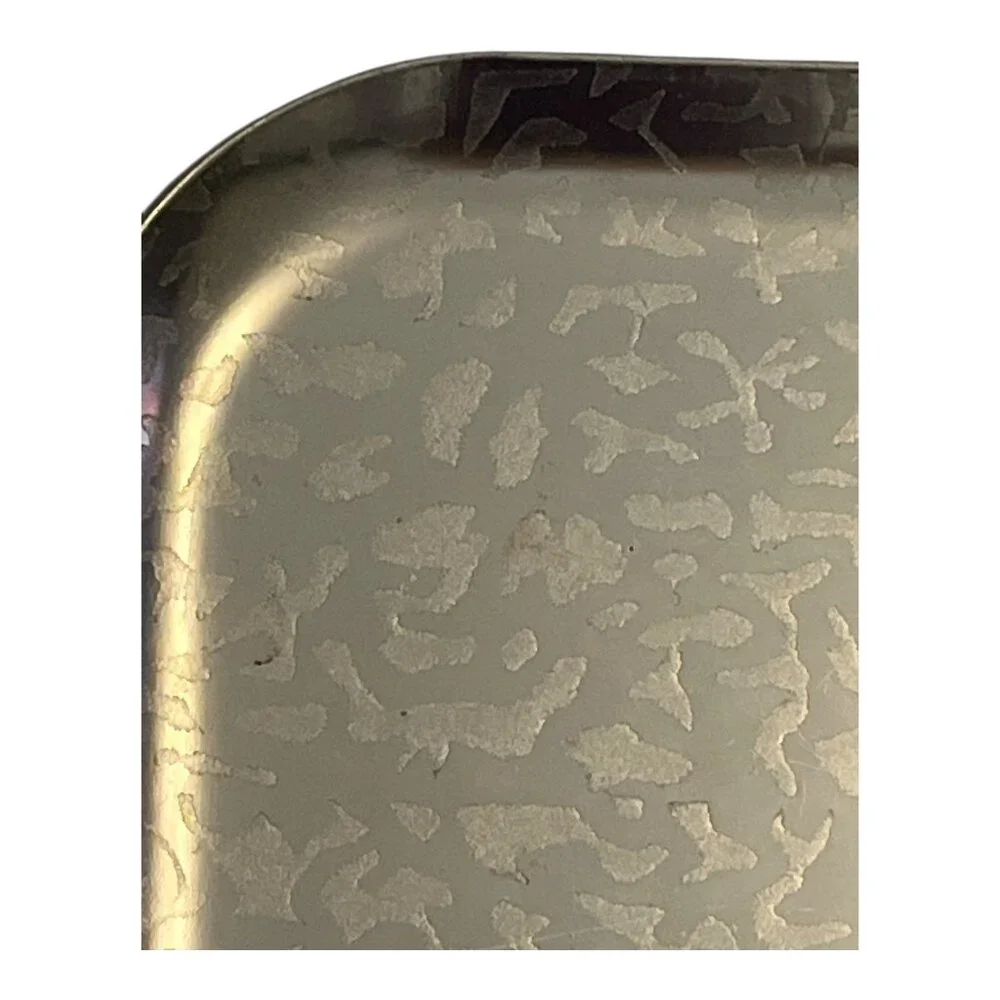 Vintage Kensington Moiré Aluminum Tray | Gold-Tone 10.75